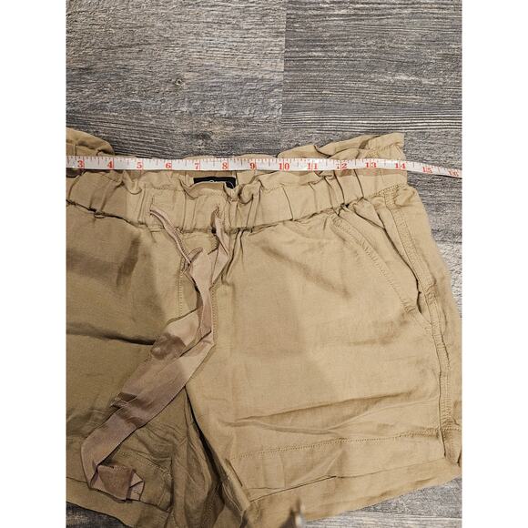 Loft khaki tan paperbag shorts stretchy Womens xs bussiness casual relaxed - Picture 2 of 5